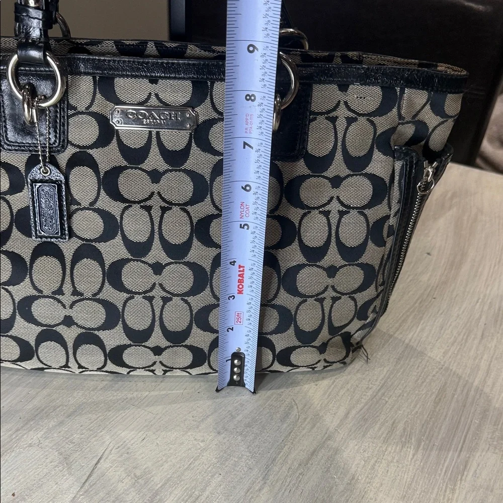 Coach Black and Tan Signature Tote